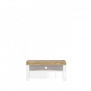 HOLTEN Televizní stolek RTV1S, dub wotan/bílý lesk