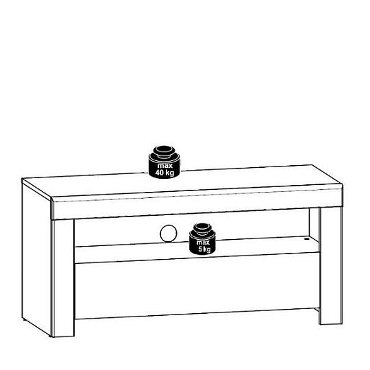 HOLTEN Televizní stolek RTV1S, dub wotan/bílý lesk