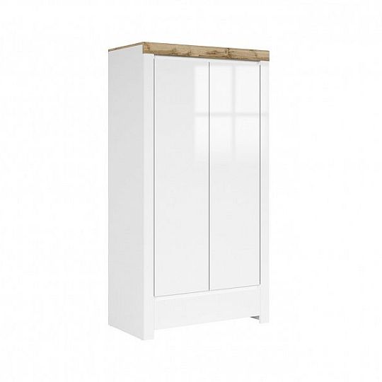 HOLTEN Skříň SZF2D1S, dub wotan/bílý lesk