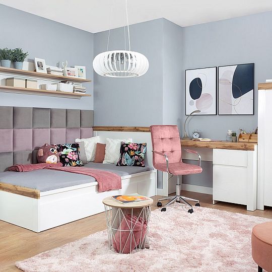 HOLTEN Skříň SZF2D1S, dub wotan/bílý lesk