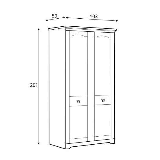 PATRAS šatní skříň SZF2D, dub april