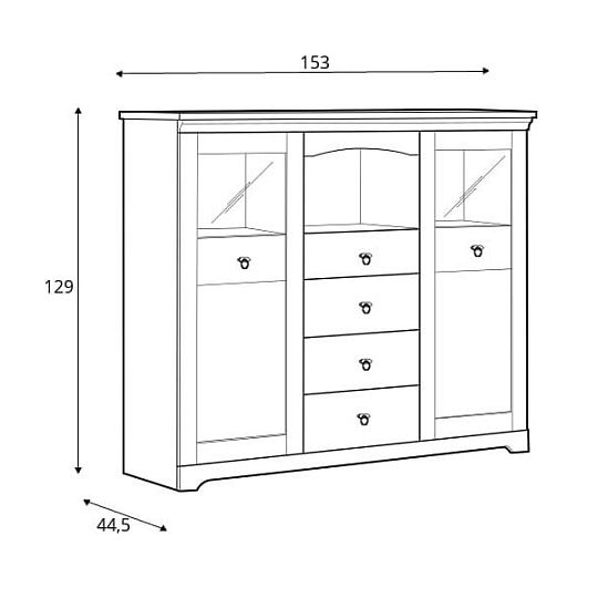 PATRAS vitrína KOM2W4S, dub april