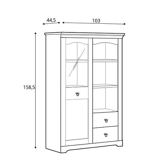 PATRAS vitrína REG1W2S, dub april