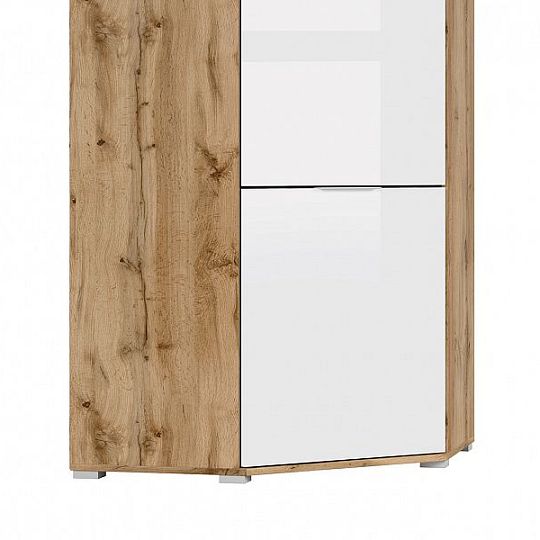 Zele Šatní skříň SZFN1D, dub wotan/bílý lesk