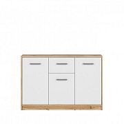 MATOS komoda KOM3D1S, dub wotan/bílá mat