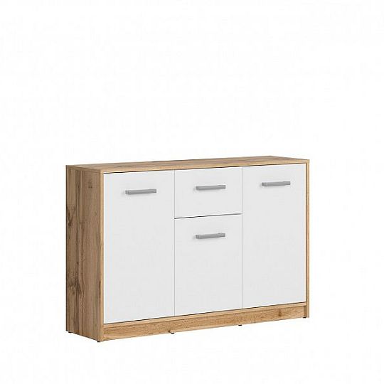 MATOS komoda KOM3D1S, dub wotan/bílá mat