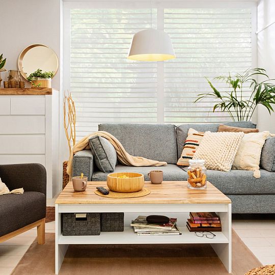 HOLTEN konferenční stolek LAW/110, bílá/dub woltan