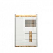 ALAMEDA vitrína REG1W1D2S, bílý lesk/dub westminster