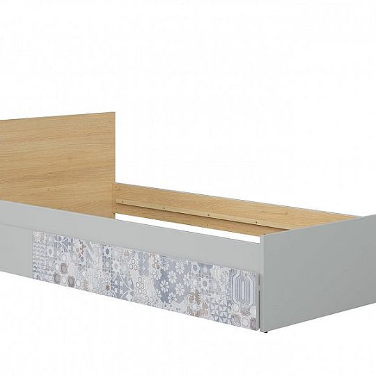 NANDU postel 90 cm, šedá/dub polský