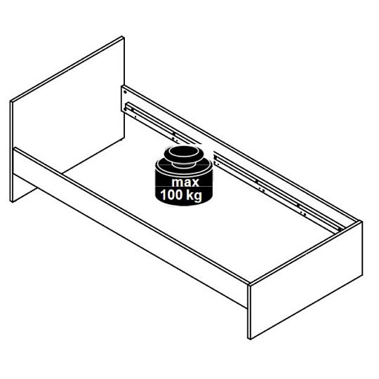 NANDU postel 90 cm, šedá/dub polský