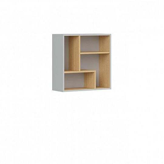 NANDU závěsná police POL/50, šedá/dub polský