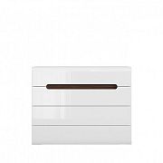 Azteca Trio Komoda KOM4S/8/11 Bílý/bílý lesk