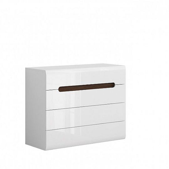 Azteca Trio Komoda KOM4S/8/11 Bílý/bílý lesk