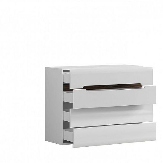 Azteca Trio Komoda KOM4S/8/11 Bílý/bílý lesk
