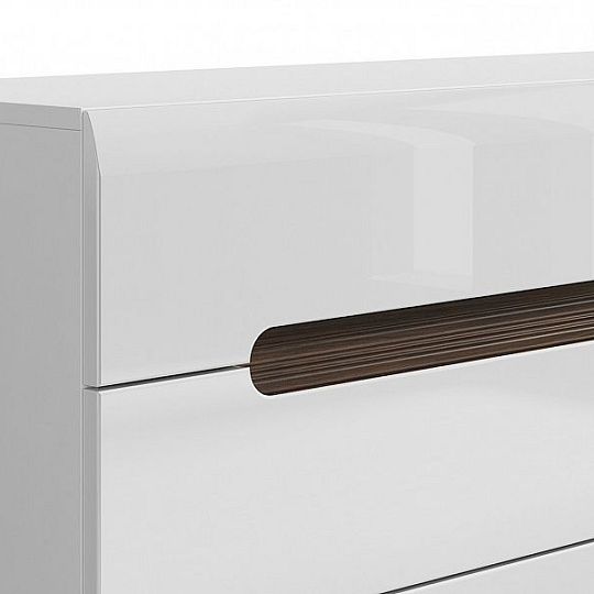 Azteca Trio Komoda KOM4S/8/11 Bílý/bílý lesk