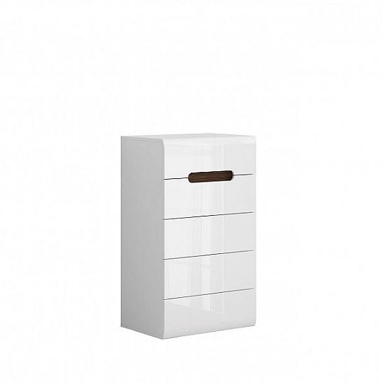 AZTECA TRIO Komoda KOM5S/10/6, bílá/bílý lesk