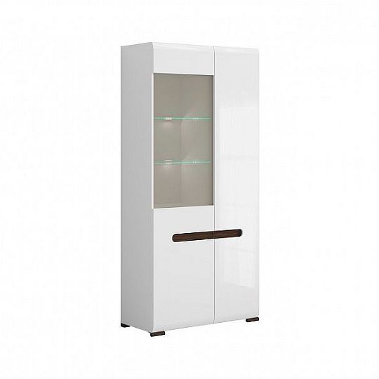 Azteca Vitrína REG1W1D/19/9 Bílý/bílý lesk