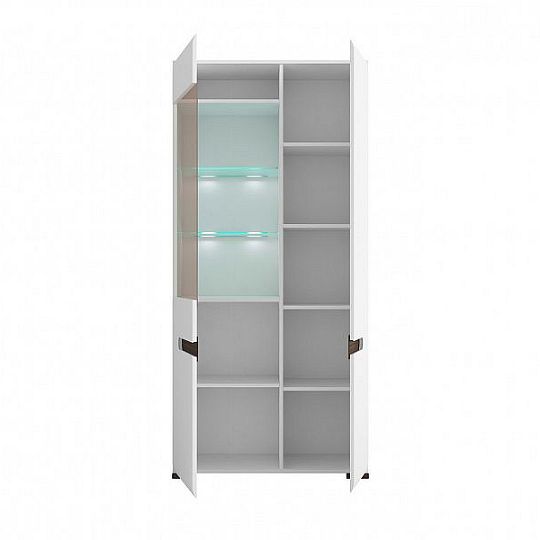 Azteca Vitrína REG1W1D/19/9 Bílý/bílý lesk