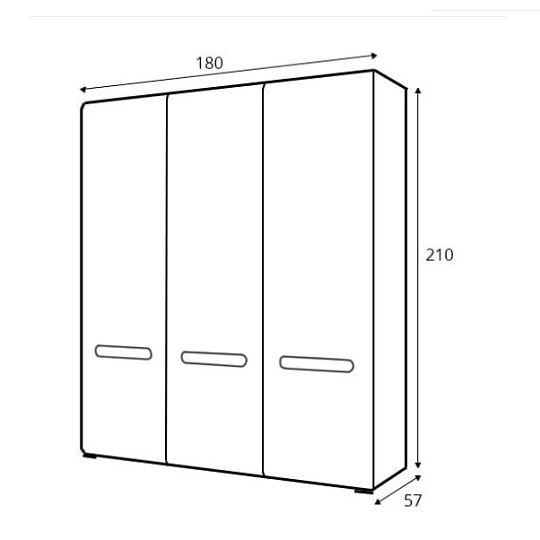 AZTECA TRIO Skříň SZF3D/21/18, bílá/bílý lesk