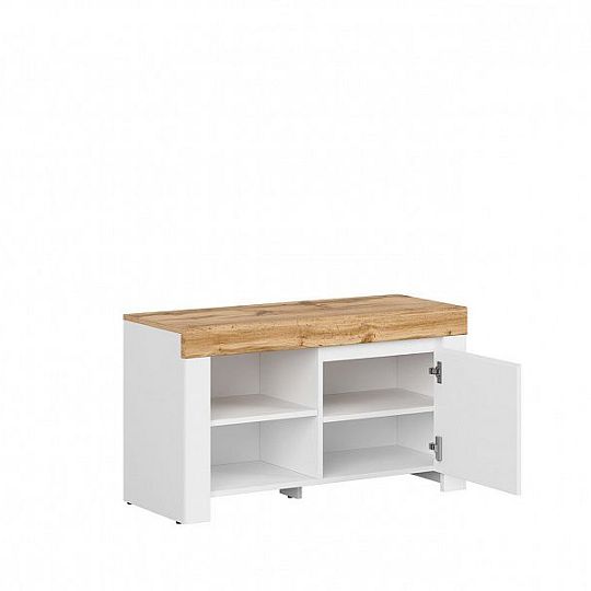 HOLTEN botník REG1D/50, bílá/dub woltan/bílý lesk