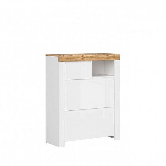 HOLTEN botník REG2K1S, bílá/dub woltan/bílý lesk