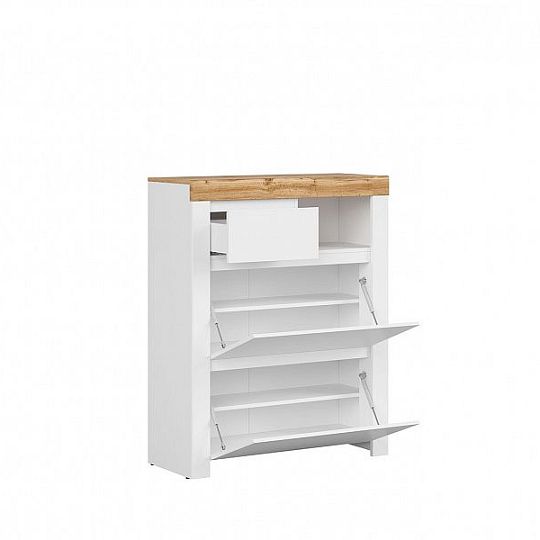 HOLTEN botník REG2K1S, bílá/dub woltan/bílý lesk