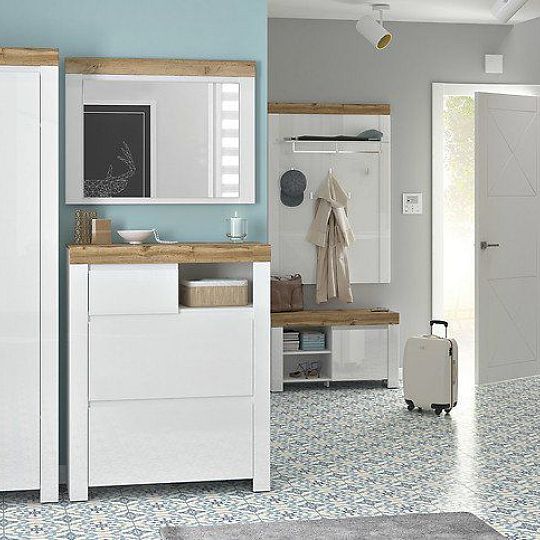 HOLTEN věšák WIE, bílá/dub woltan/bílý lesk