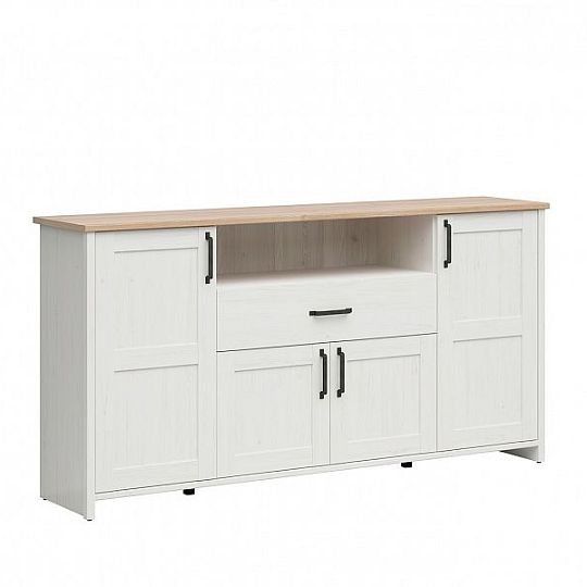 Loksa komoda KOM4D1S, borovice bílá anderson