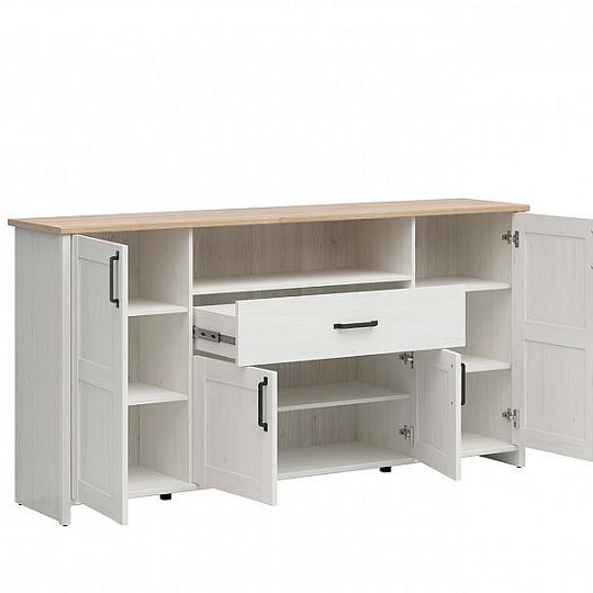 Loksa komoda KOM4D1S, borovice bílá anderson