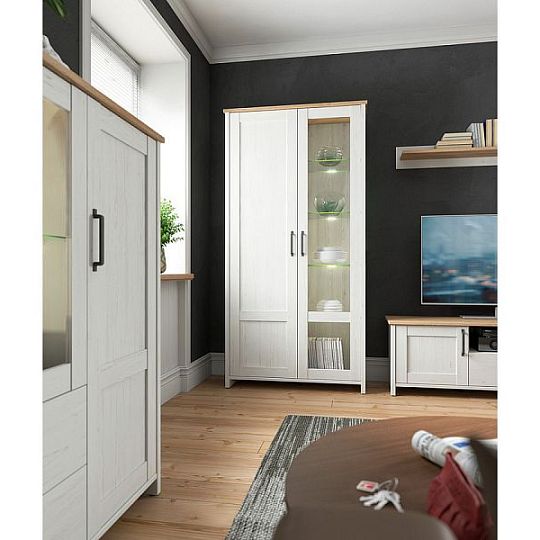 Loksa vitrína REG1D1W, borovice bílá anderson