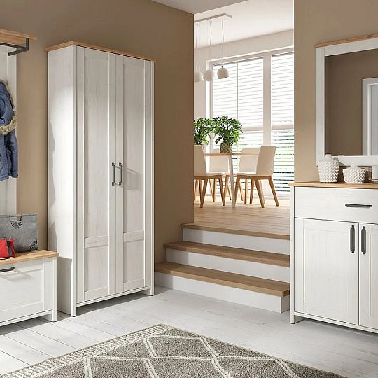 Loksa skříň SZF2D/85, borovice bílá anderson