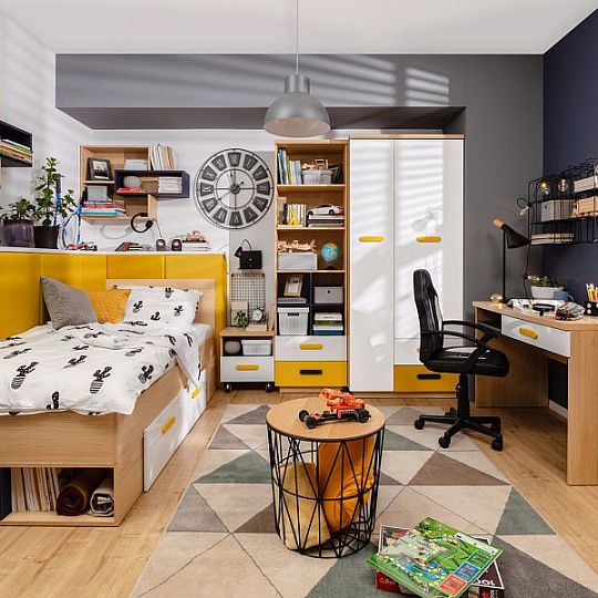 WESKER šuplík SZUFLADA, dub nagano/bílý lesk