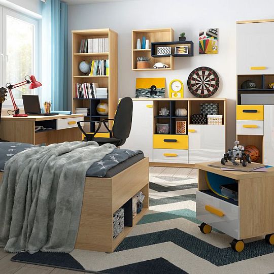 WESKER šuplík SZUFLADA, dub nagano/bílý lesk