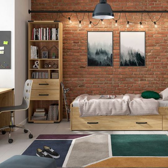 LARA psací stůl BIU1D1S, jasan běloruský