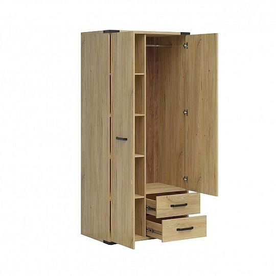 LARA šatní skříň SZF2D2S, jasan běloruský
