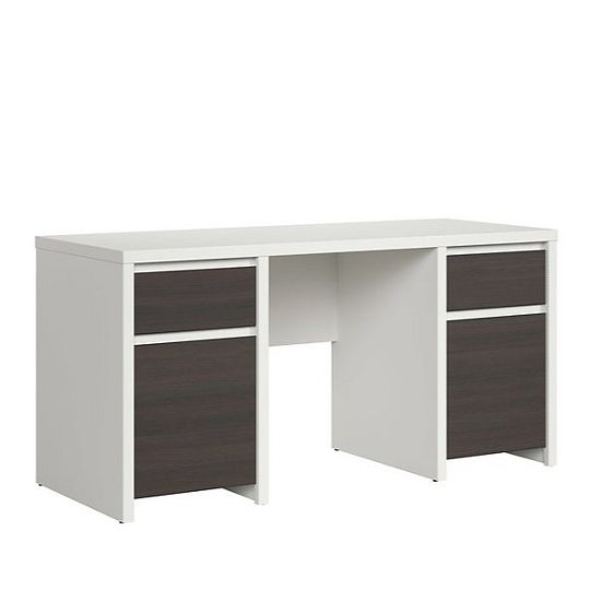 Kaspian psací stůl BIU2D2S/160, bílá/wenge