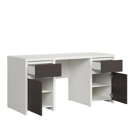 Kaspian psací stůl BIU2D2S/160, bílá/wenge