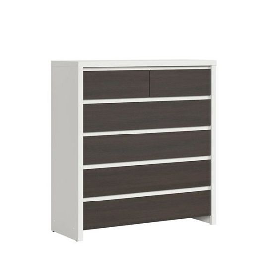 KASPIAN komoda KOM6S, bílá/wenge