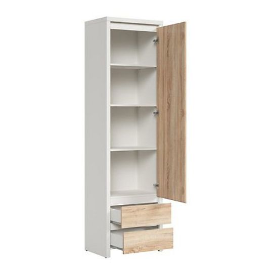 KASPIAN regál REG1D2S, bílá/dub sonoma