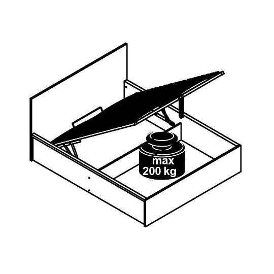 ALAMEDA postel 160 cm + rošt, bílý lesk/dub westminster
