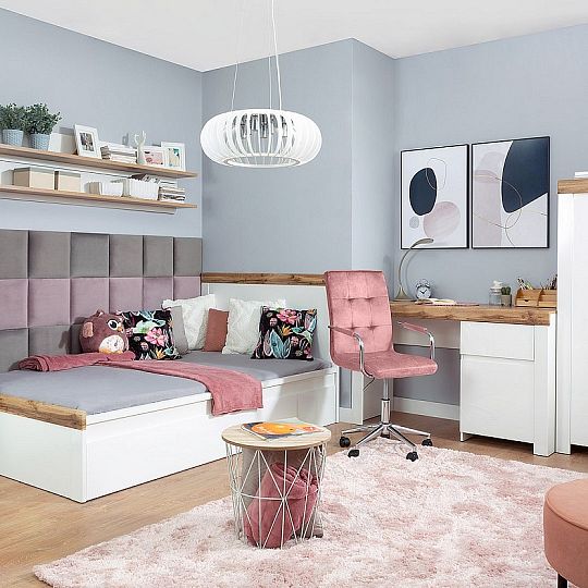 HOLTEN postel 120 cm, bílá/dub woltan