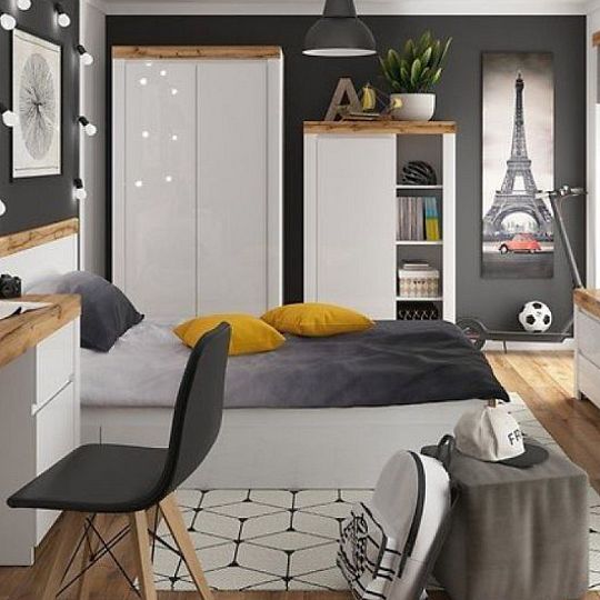 HOLTEN šuplík k posteli 120 a 140 cm, bílá/bílý lesk