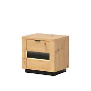 OSTIA noční stolek KOM2S, dub artisan/černý lesk