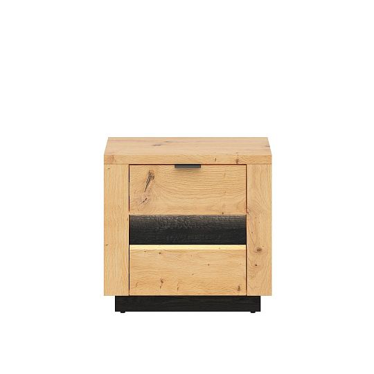 OSTIA noční stolek KOM2S, dub artisan/černý lesk
