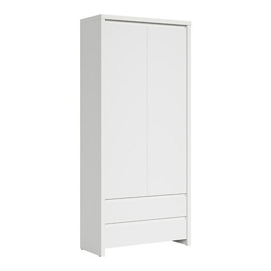 Kaspian policová skříň REG2D2S, bílá/bílá mat