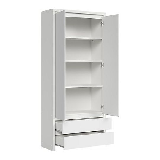 Kaspian policová skříň REG2D2S, bílá/bílá mat