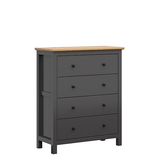 HESEN komoda KOM4S/12/10, grafit/dub artisan