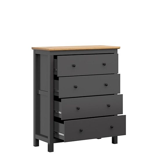 HESEN komoda KOM4S/12/10, grafit/dub artisan