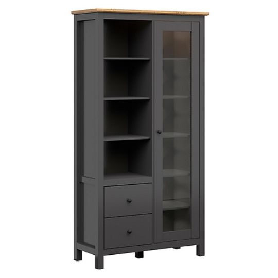 HESEN vitrína REG1W2S/20/11, grafit/dub artisan