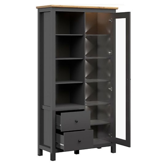 HESEN vitrína REG1W2S/20/11, grafit/dub artisan